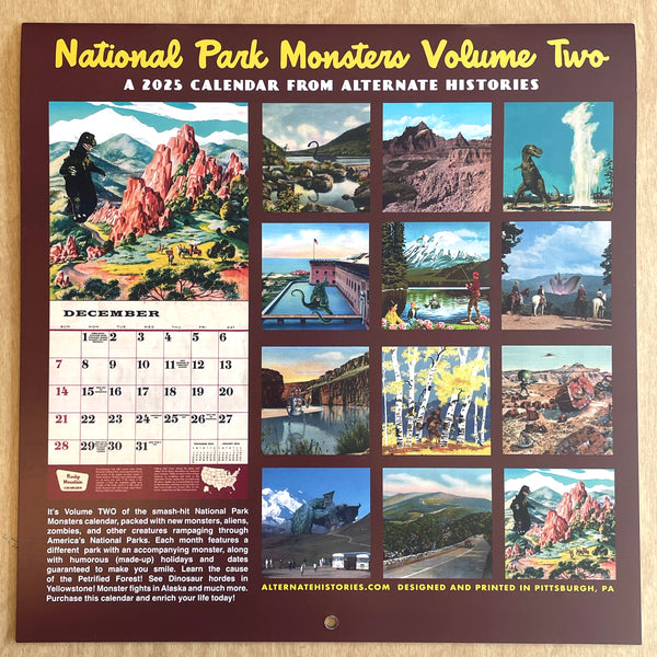 2025 National Park Monsters VOLUME TWO Calendar - Alternate
