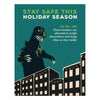 Stay Safe from Giant Monsters Holiday Card