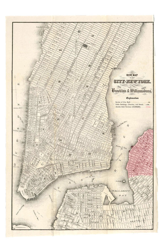 Antique 1901 New York City Areal Geology Map – Manhattan, Williamsburg, Brooklyn, Greenwich, East Village, Soho, Navy Yard, outlet Dumbo, NY, NYC