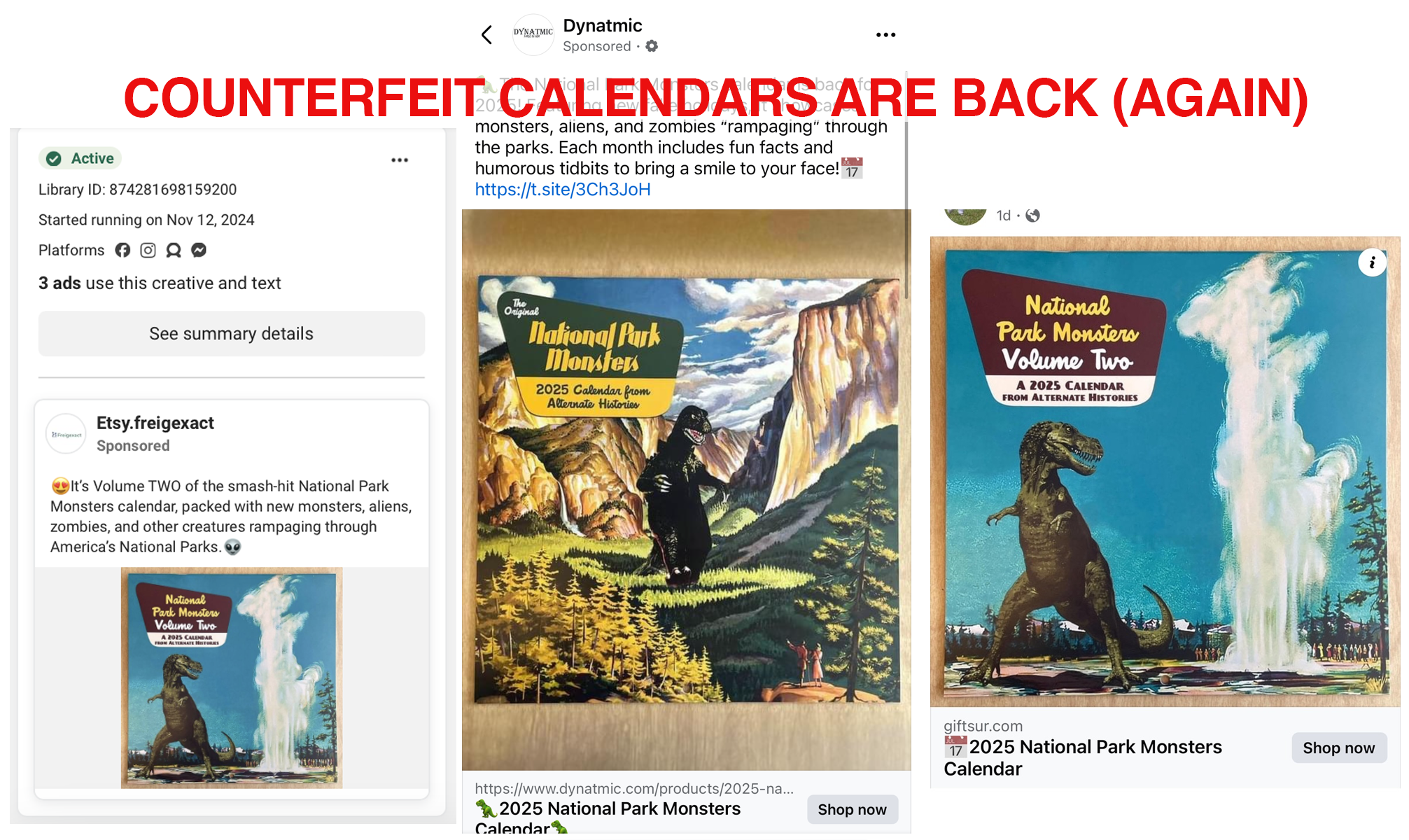 Once Again, Counterfeit Calendars are Back