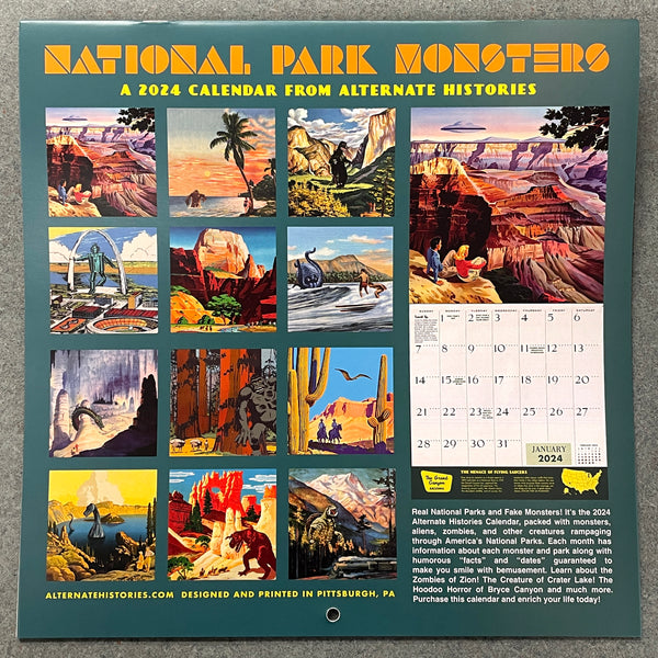 2024 National Park Monsters Calendar Alternate Histories
