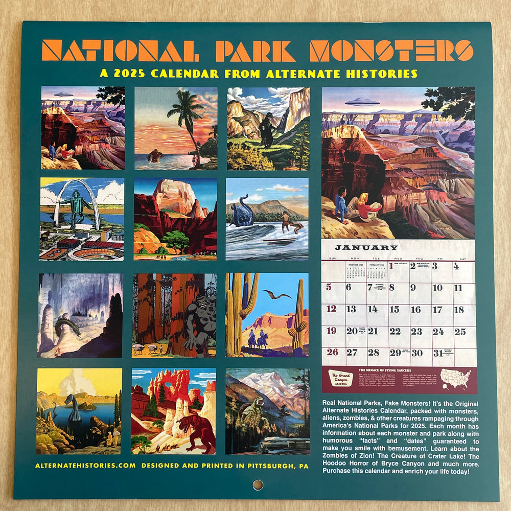 2025 National Park Monsters Calendar - Alternate Histories