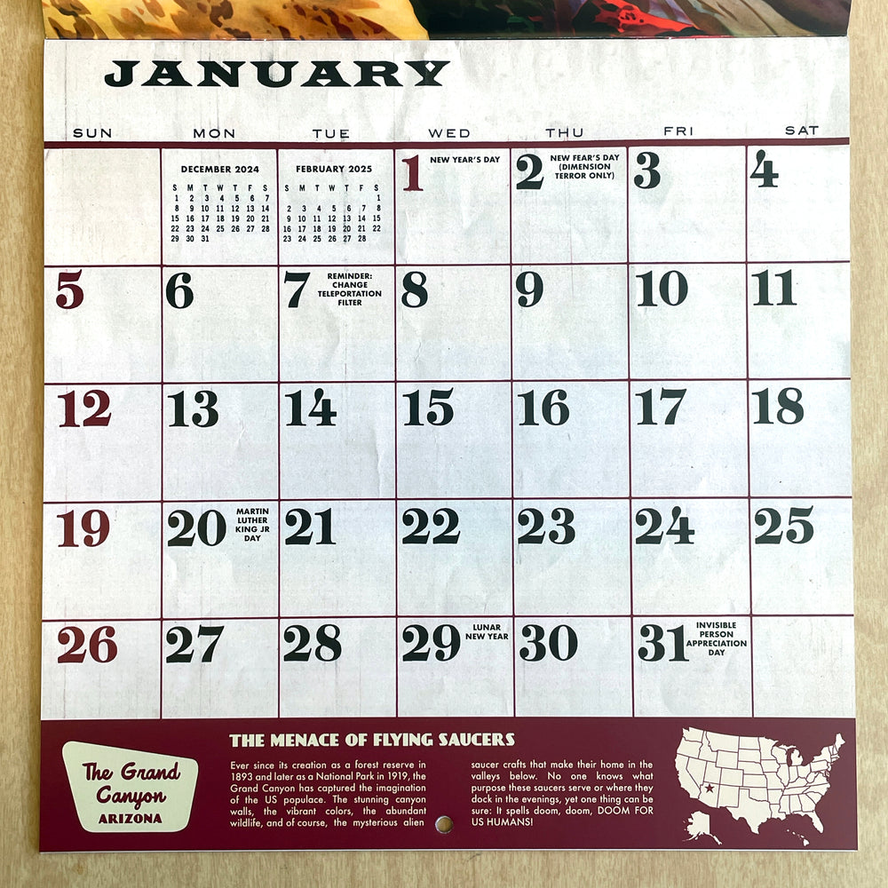 2025 National Park Monsters Calendar - Alternate Histories