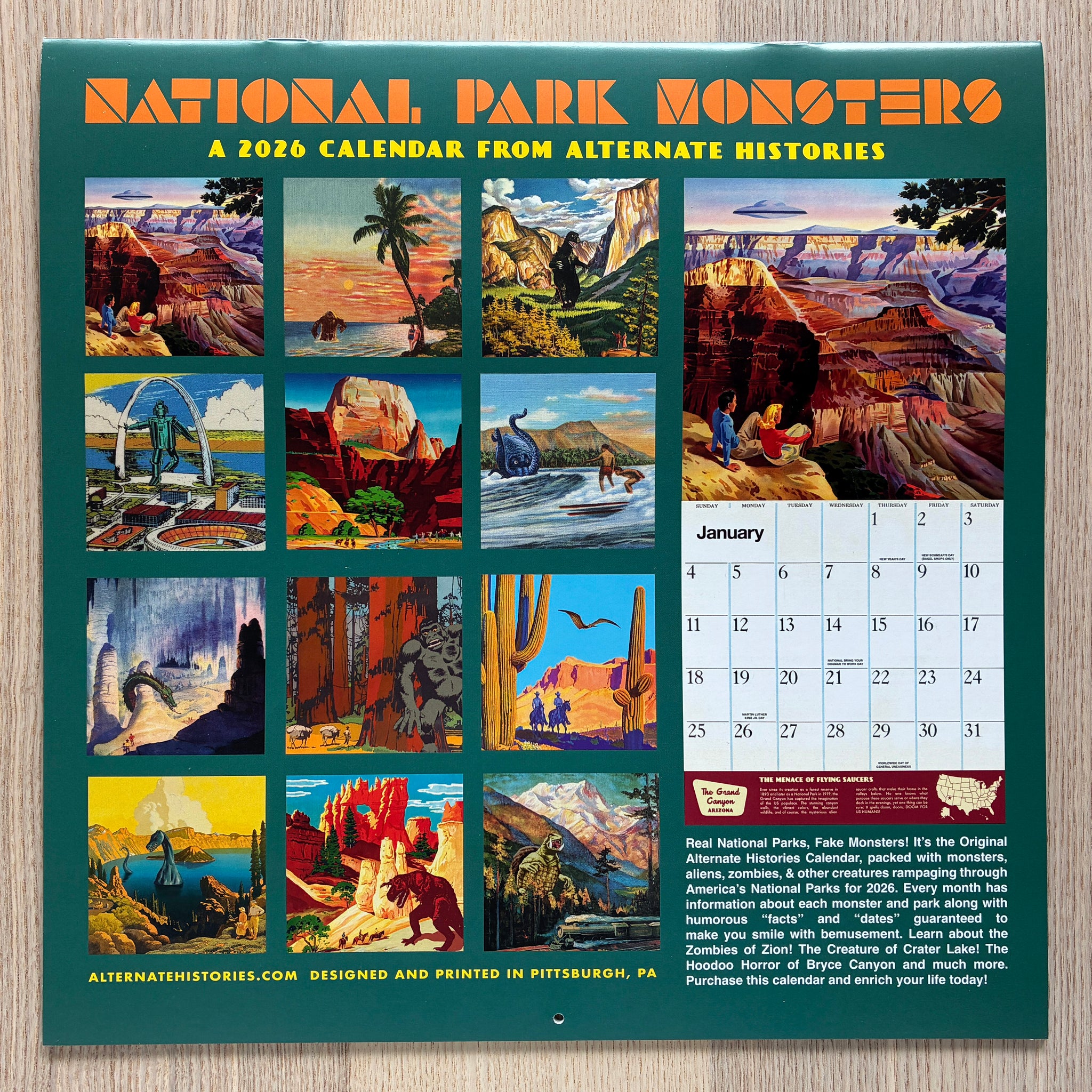 national park monsters calendar 2026 National Park Monsters Calendar