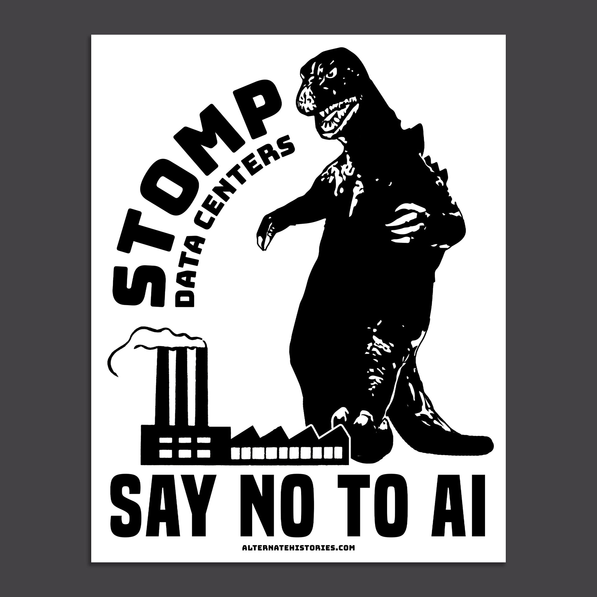 Stomp Data Centers Black and White Poster