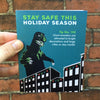 Stay Safe from Giant Monsters Holiday Card